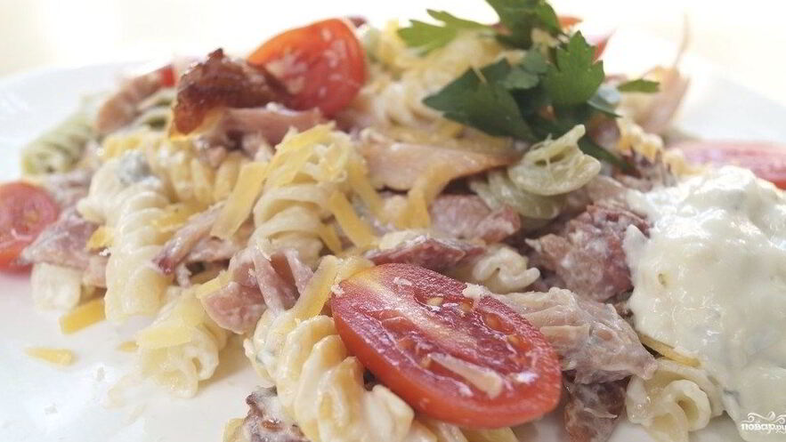 Рецепт пасты с копченой курицей