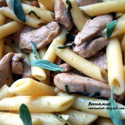 Рецепт Пасты с курицей, грецкими орехами и шалфеем