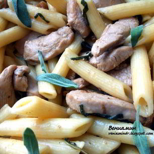 Рецепт Пасты с курицей, грецкими орехами и шалфеем