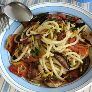 Рецепт Пасты с лесными грибами в лимонном масле