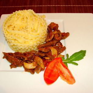 Рецепт Пасты с телятиной и белыми грибами