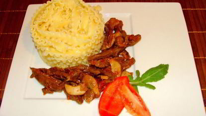 Рецепт Пасты с телятиной и белыми грибами