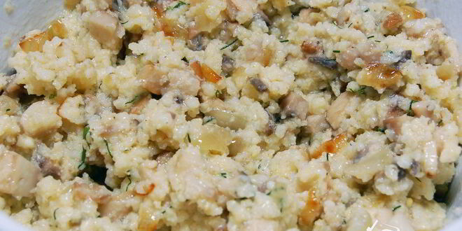 Рецепт ракушек, фаршированных пшенной кашей и грибами