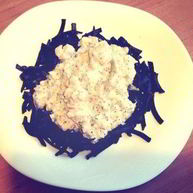 Рецепт Спагетти с чернилами каракатицы и лососем