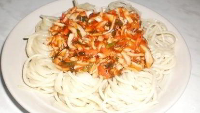 Рецепт Спагетти с крабовыми палочками