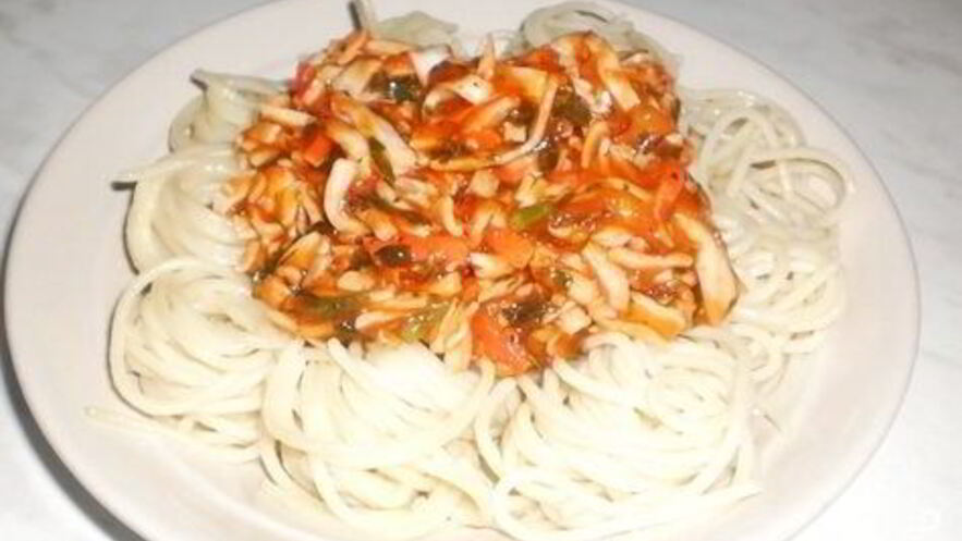 Рецепт спагетти с крабовыми палочками