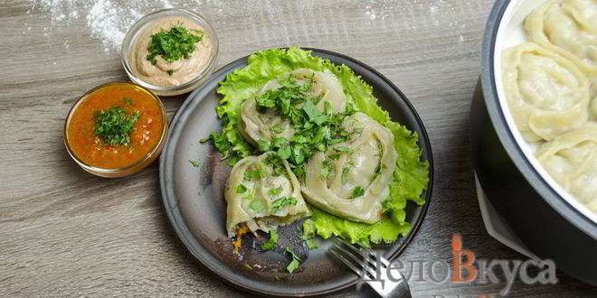 Рецепт мантов с мясом и тыквой в мультиварке