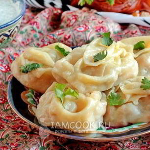 Рецепт Мантов с тыквой и фаршем