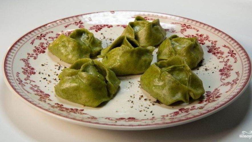 Рецепт мантов с зеленью