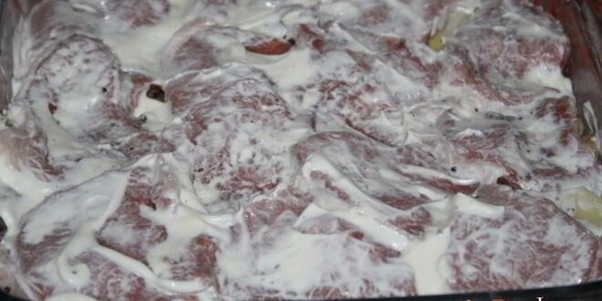 Рецепт мяса по-французски с шампиньонами