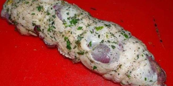 Рецепт фаршированого седла ягненка с каштанами и грибами