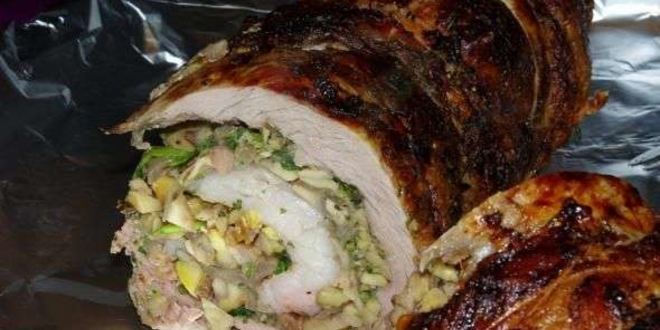 Рецепт фаршированого седла ягненка с каштанами и грибами