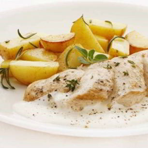 Рецепт Куриных грудок в сметане и картошкой