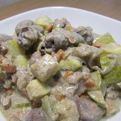 Рецепт Куриных сердечек с кабачками