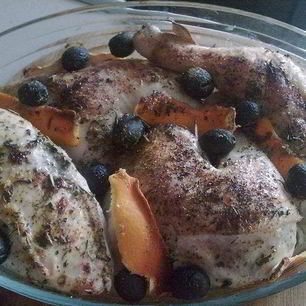 Рецепт Курицы с апельсином и маслинами