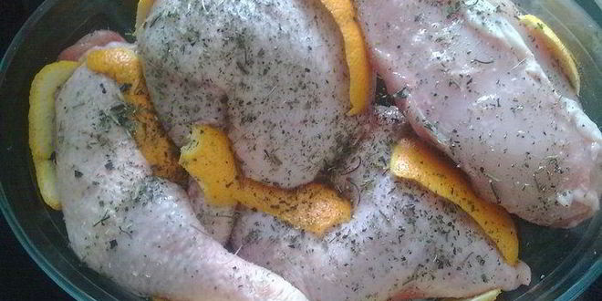 Рецепт курицы с апельсином и маслинами