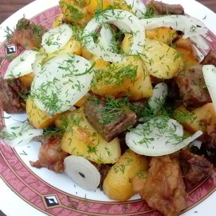 Рецепт Куурдака с бараниной