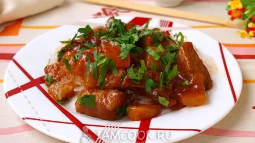 Рецепт свинины в кисло-сладком соусе