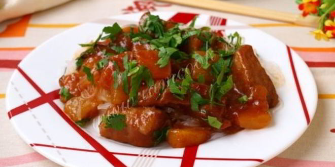 Рецепт свинины в кисло-сладком соусе