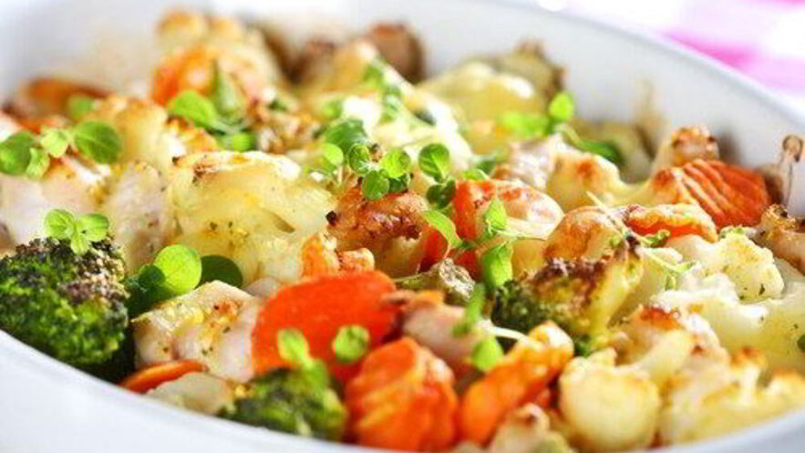 Рецепт ароматного овощной гратен в сливочном соусе