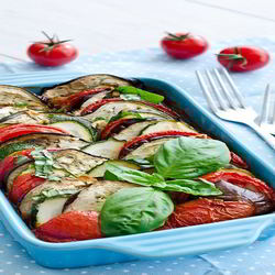 Рецепт Баклажанов и кабачки с сыром запеченные в духовке