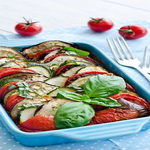 Рецепт Баклажанов и кабачки с сыром запеченные в духовке