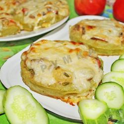 Рецепт Кабачков фаршированных грибами в духовке