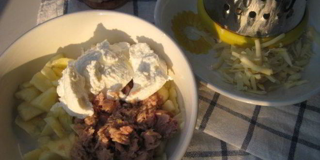 Рецепт кабачков, фаршированных тунцом и творогом