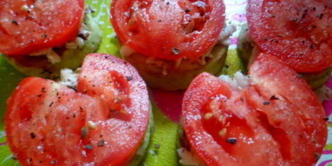 Рецепт кабачков с сайрой и помидорами