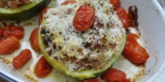 Рецепт кабачков, запеченных с грибами и сыром