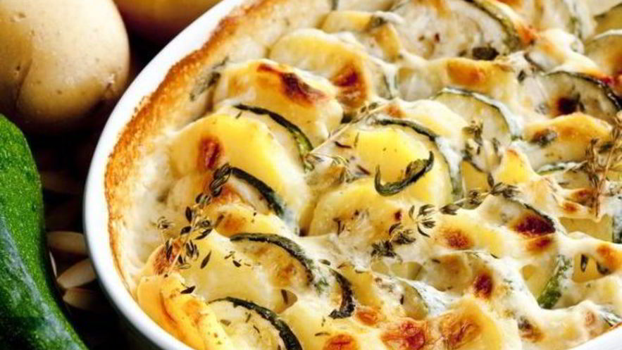 Рецепт кабачков запеченных с картофелем