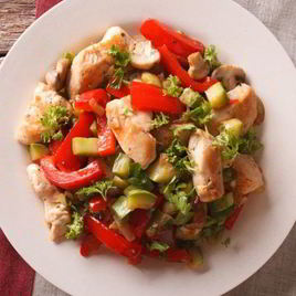 Рецепт Кабачков, жаренных с курицей