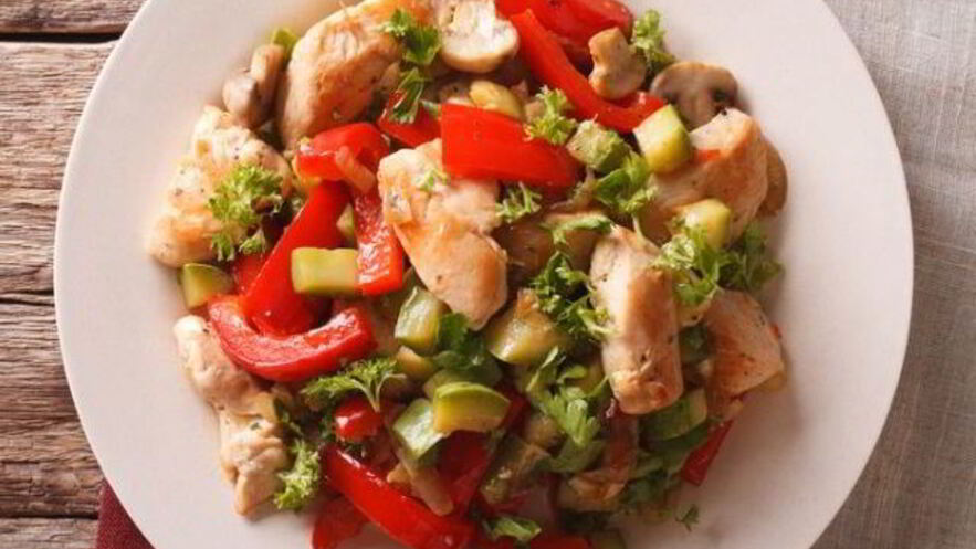 Рецепт кабачков, жаренных с курицей