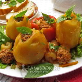 Рецепт Картофеля, фаршированного мясным фаршем