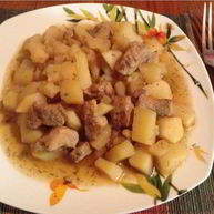 Рецепт Картофеля тушеного со свининой в мультиварке