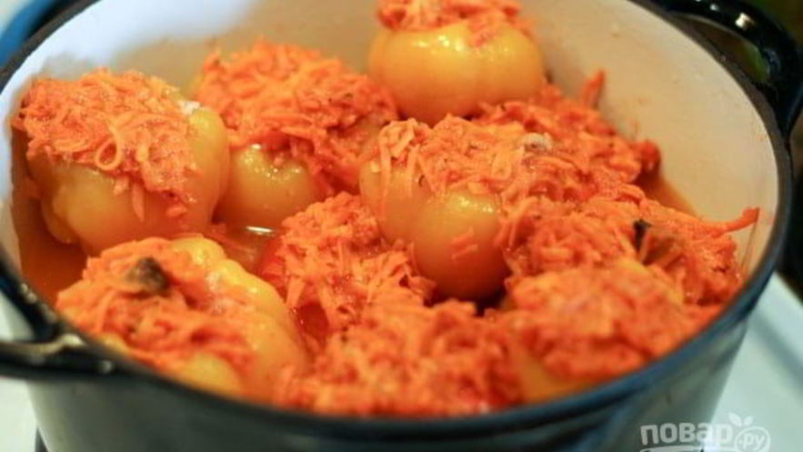 Рецепт перца, фаршированного морковью