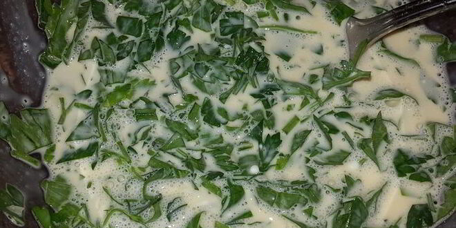 Рецепт стручковой фасоли, запеченной в сливочном омлете