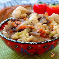 Рецепт Цветной капусты с шампиньонами в сметане