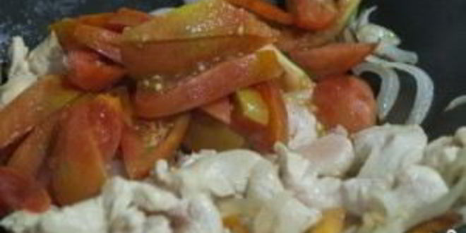 Рецепт тушеной капусты с куриной грудкой