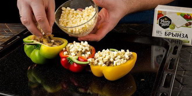 Рецепт запеченных перцев с брынзой