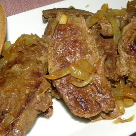 Рецепт Говяжьей печени с луком