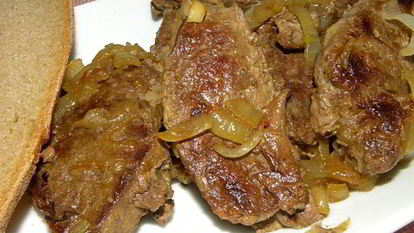 Рецепт Говяжьей печени с луком