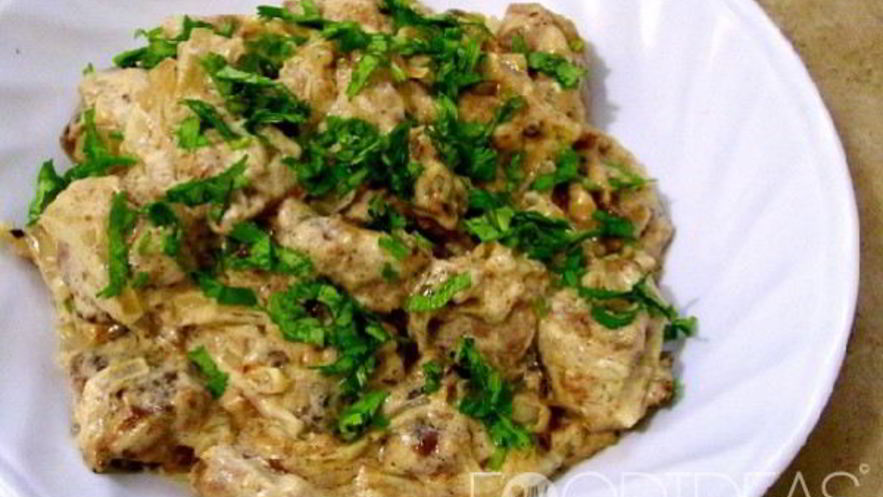 Рецепт говяжьей печени в сливках