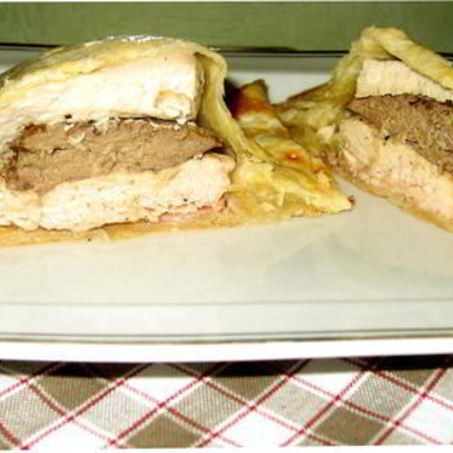 Рецепт Конвертов с куриной грудкой, печенью и беконом