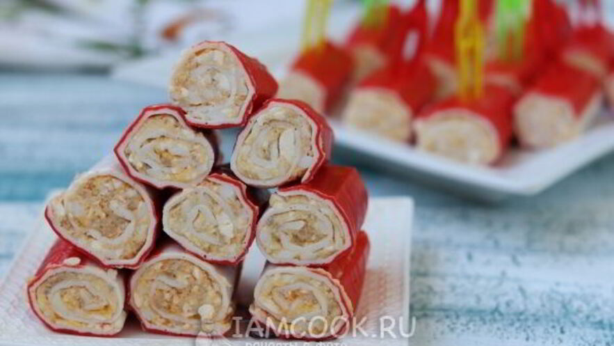 Рецепт крабовых палочек, фаршированных печенью трески