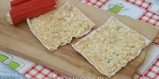 Рецепт крабовых палочек, фаршированных печенью трески