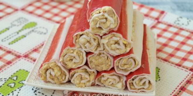 Рецепт крабовых палочек, фаршированных печенью трески