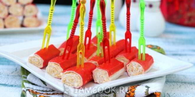 Рецепт крабовых палочек, фаршированных печенью трески