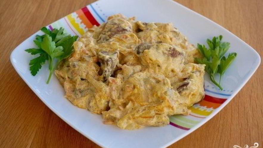 Рецепт куриной печени под соусом