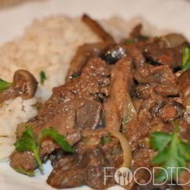 Рецепт Куриной печени с грибами